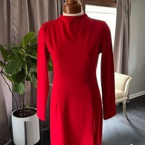 Red jersey classic dress